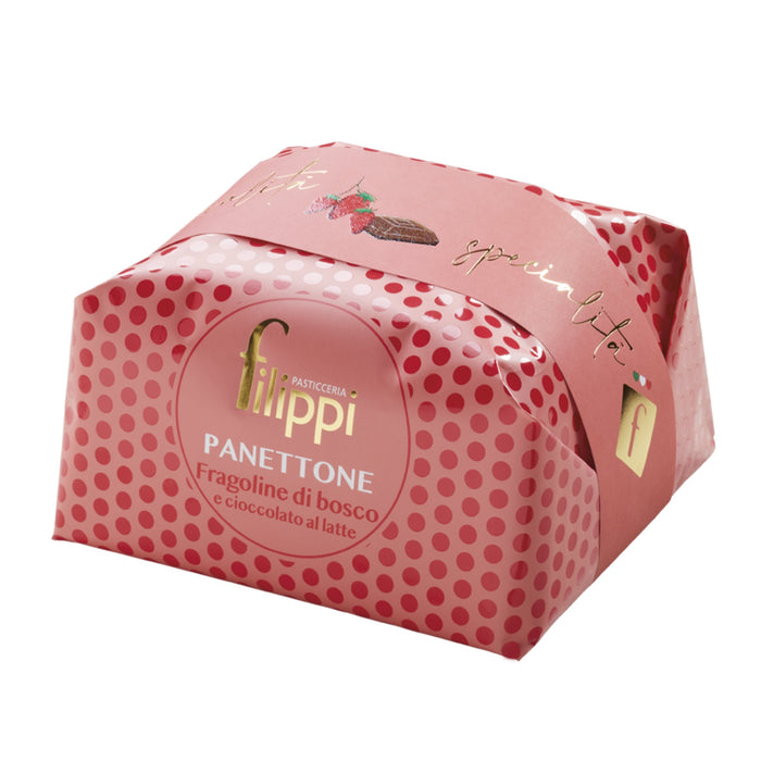 Pasticceria Filippi - Panettone Fragoline di Bosco e Cioccolato al Latte Kg 1