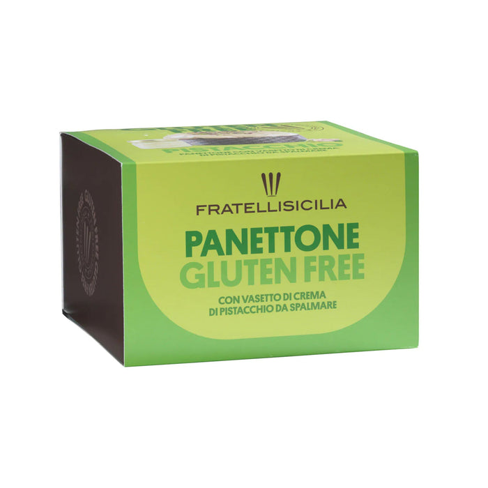 Fratelli Sicilia - Panettone Senza Glutine al Pistacchio con crema al Pistacchio g 625