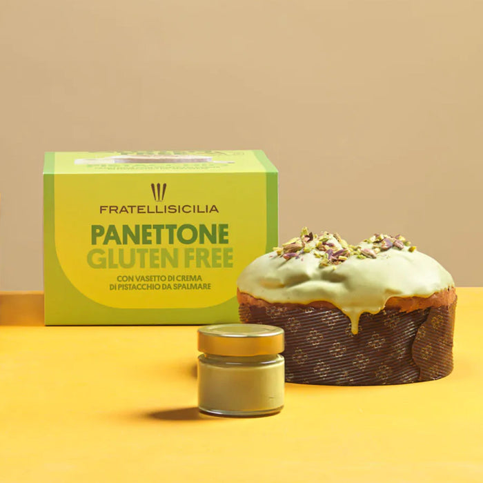 Fratelli Sicilia - Panettone Senza Glutine al Pistacchio con crema al Pistacchio g 625