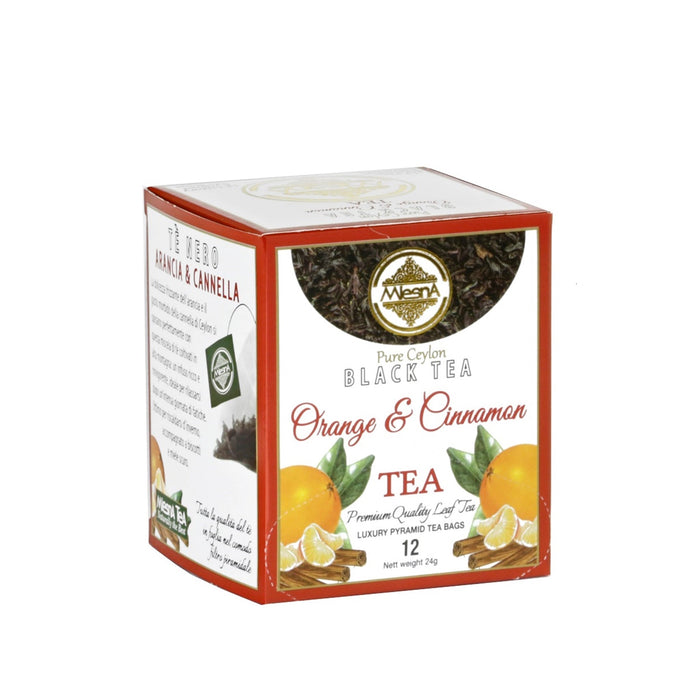 Mlesna Tea Ceylon - Orange & Cinnamon - Tè Arancia e Cannella 12 filtri piramidali