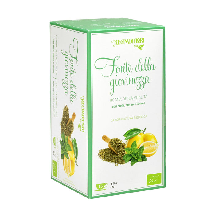 Regina di Fiori - Fonte della Giovinezza - Infuso con Mate, Menta e Limone 15 filtri