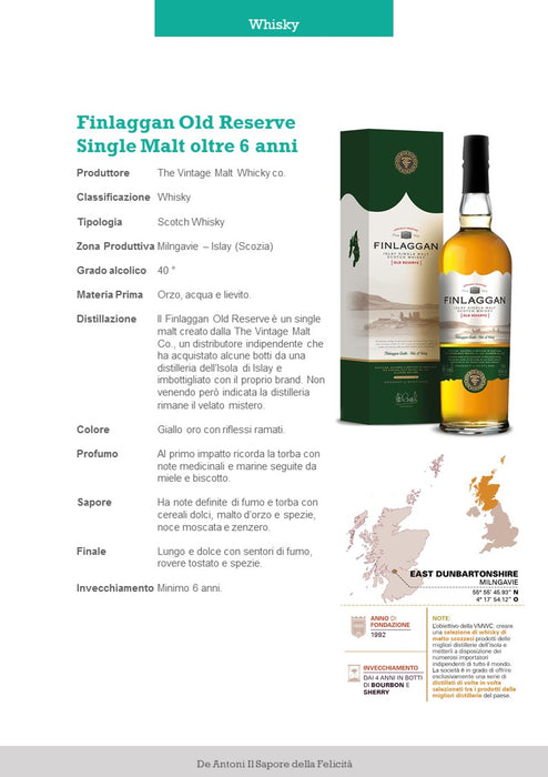 Finlaggan  - Whisky Old Reserve 6 YO Single Malt cl 70 in astuccio