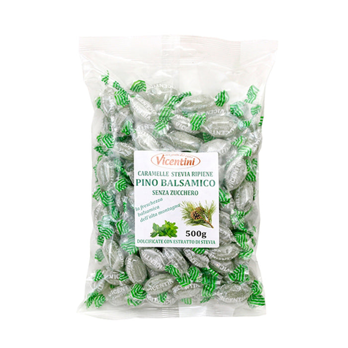 Vicentini - Caramelle Stevia Light Gocce di Pino g 500 - Senza Zucchero